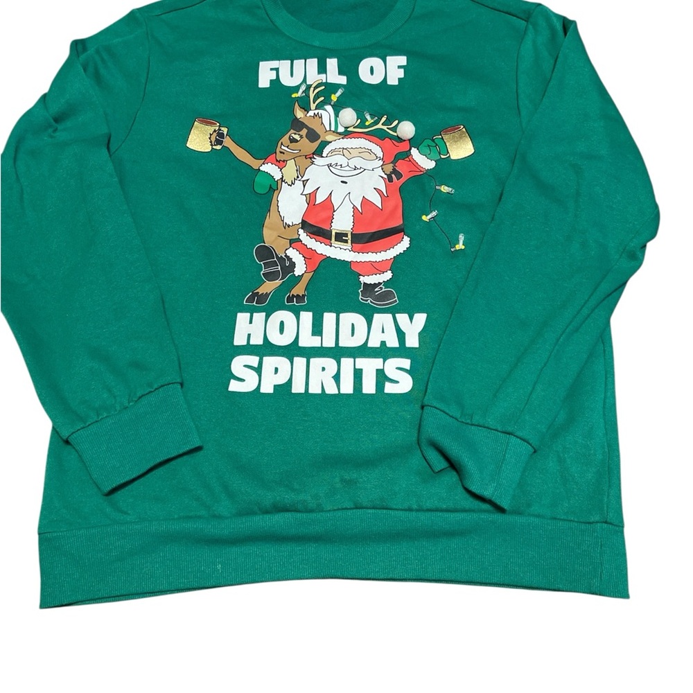Holiday Time Green Holiday Spirits Sweatshirt